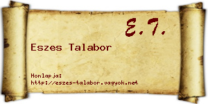 Eszes Talabor névjegykártya